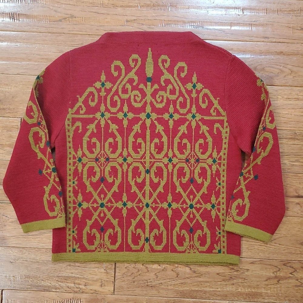American Bazaar Red and Gold Patterned Jacket - Picture 4 of 4